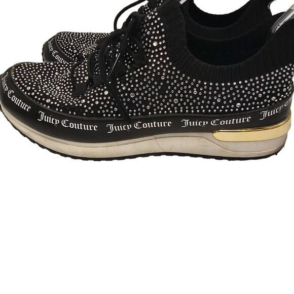 JUICY COUTURE Sneakers Womens Size 10 Bellamy Black Rhinestone Shoes Walking - Picture 10 of 12